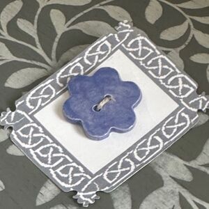 Purple Blue Ceramic Flower Button